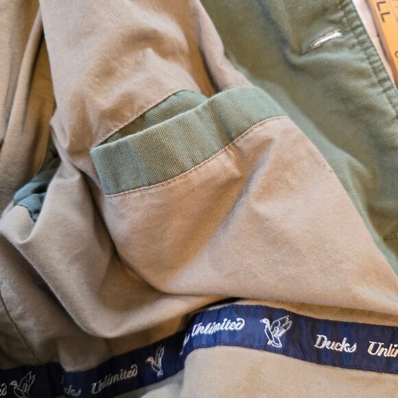 Ducks Unlimited Field Chore Coat Men's M Green Canvas Leather Trim Huntingcore - Picture 10 of 13